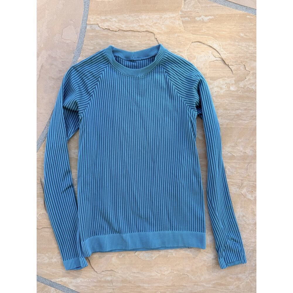 Lululemon Rest Less Pullover, Green Stripe 6 8 ES - Retail $108